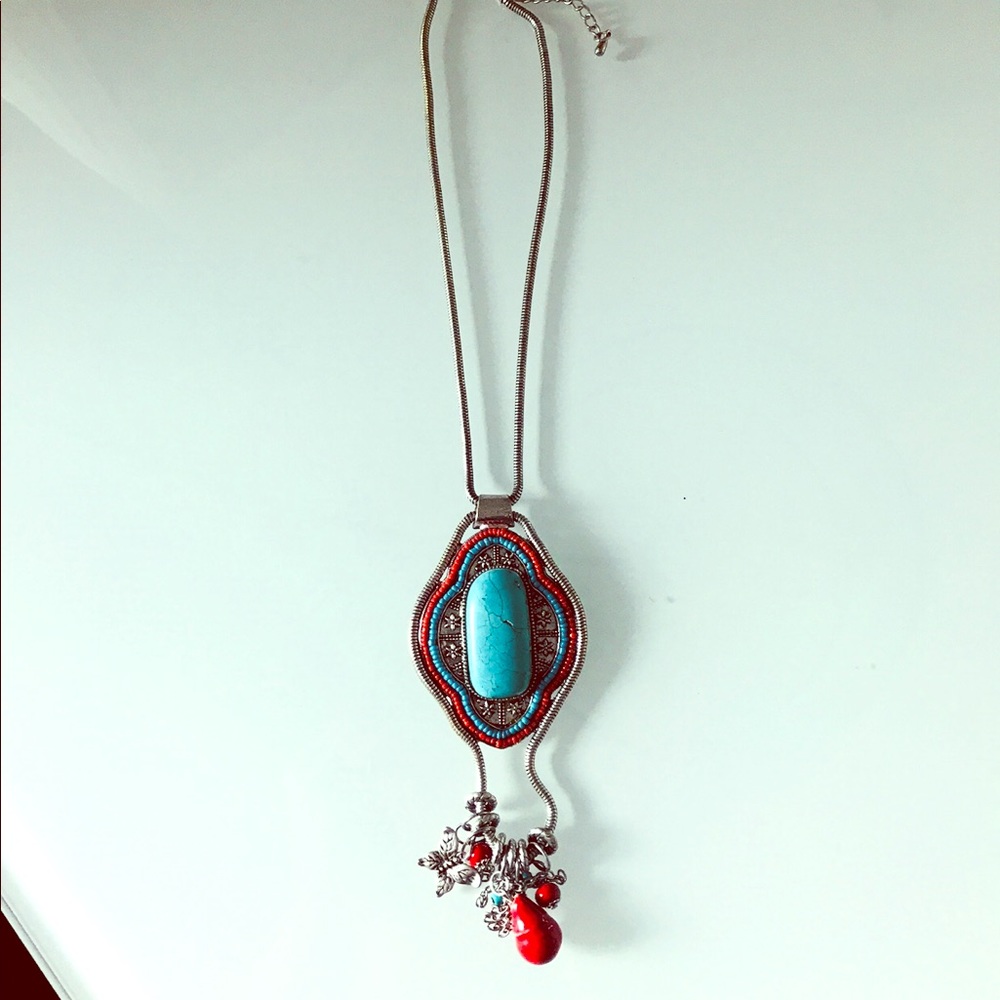 Statement necklace with turquoise detail